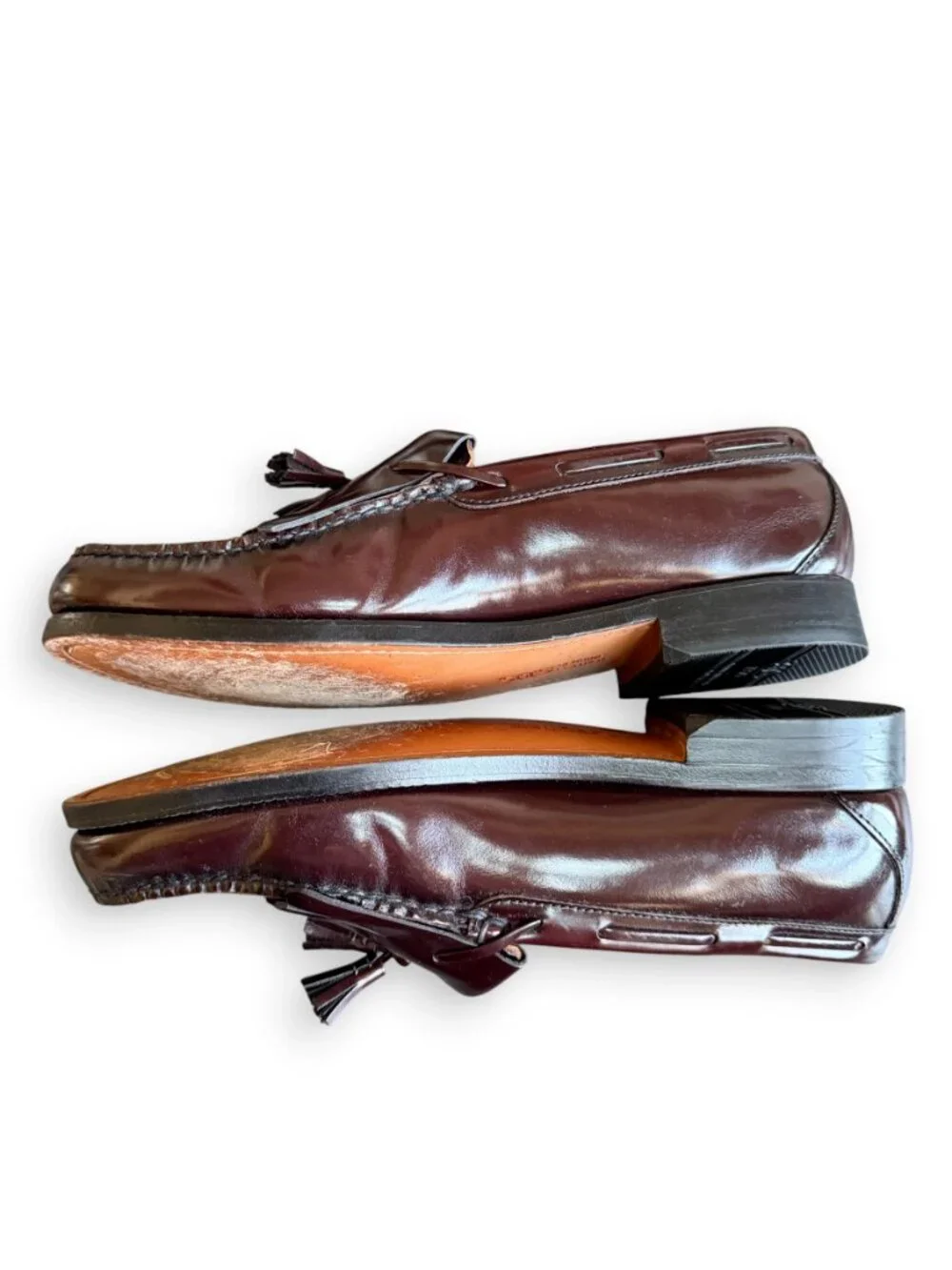 SAS Kiltie Tassel Genuine Leather Loafer Dress Shoes Burgundy Cordovan Men's 9.5